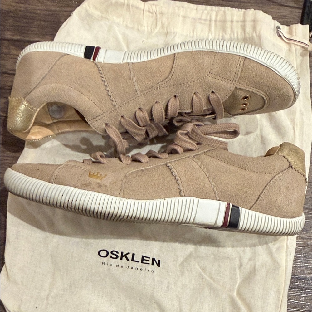 Osklen Women’s Suede Sneakers in Taupe